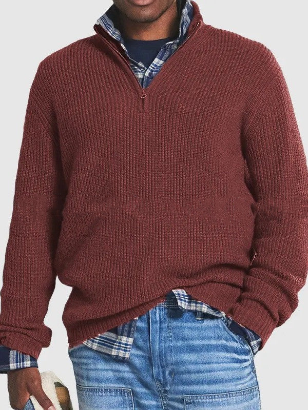 Elevate Men's Zip Collar Sweater