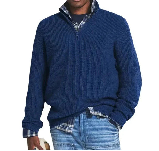 Elevate Men's Zip Collar Sweater