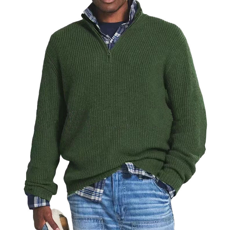Elevate Men's Zip Collar Sweater