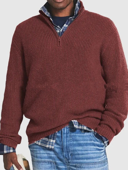 Elevate Men's Zip Collar Sweater