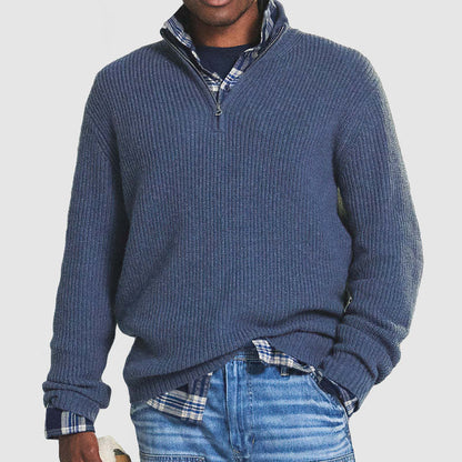 Elevate Men's Zip Collar Sweater