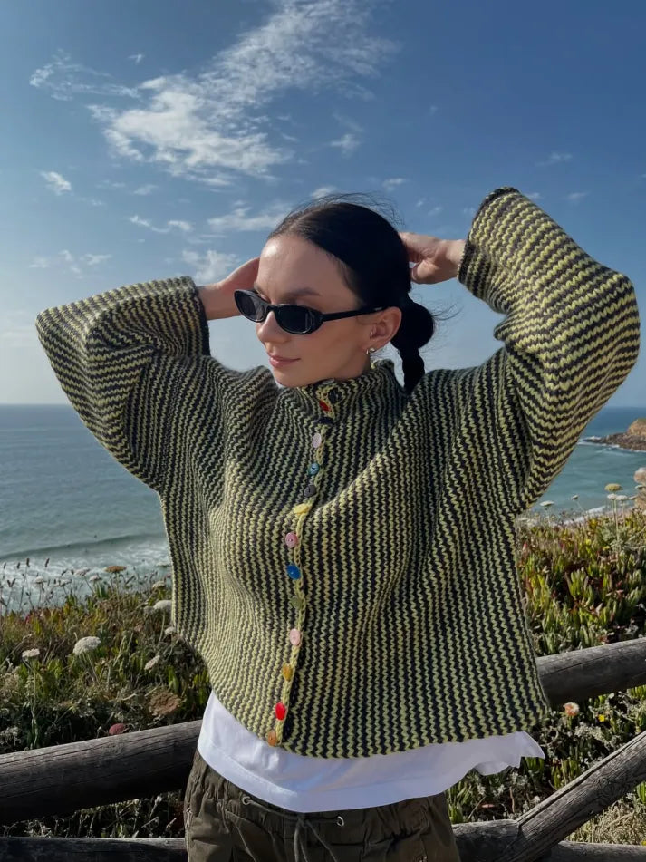 Natalie Gem-Button Cardigan