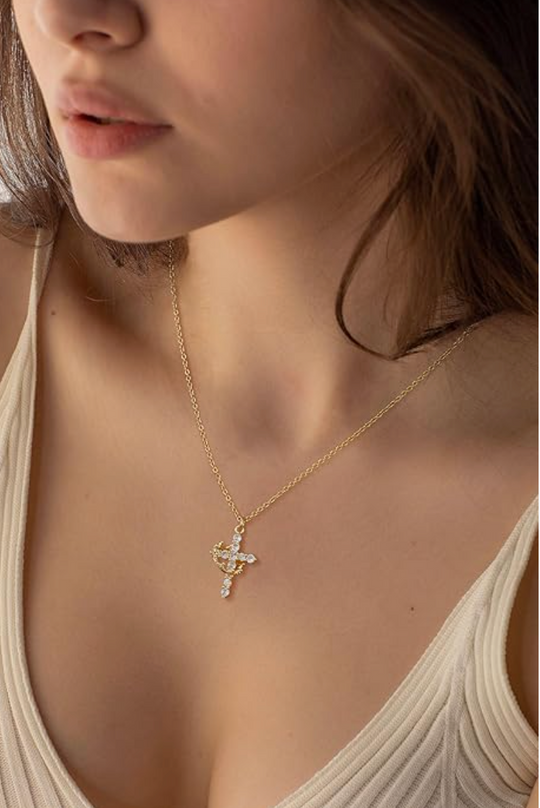 Crown & Cross Necklace