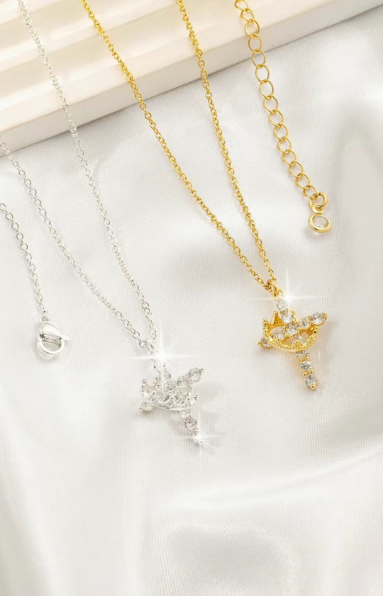 Crown & Cross Necklace